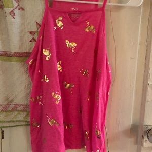 Gold flamingo tank top bundle Justice size 18
